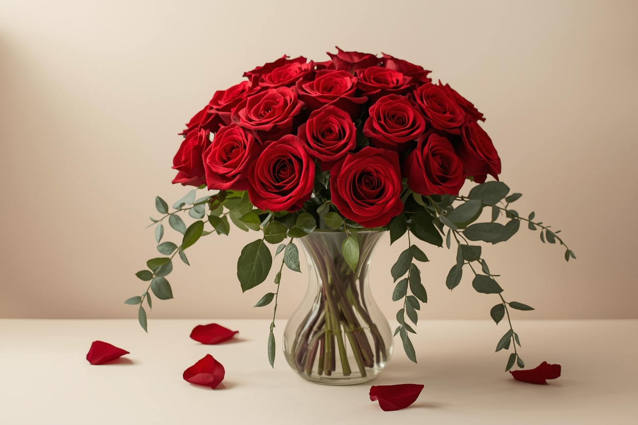 Classic rose bouquet with premium red roses
