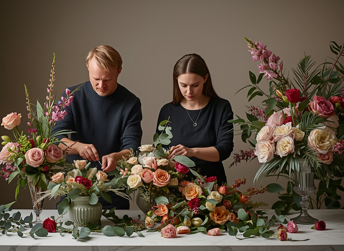 Luxury floral design process and craftsmanship